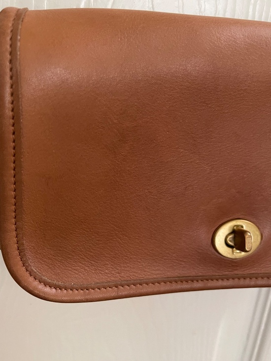 Vintage Coach Dinky Bag Brown Leather Crossbody Original Hang Tag - Picture 2 of 16